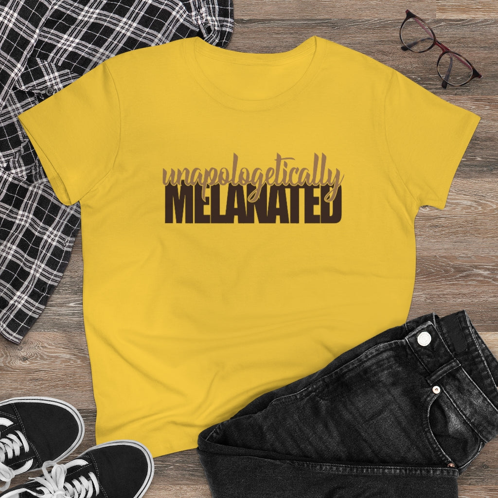 Women's "Unapologetically MELANATED" Heavy Cotton Tee