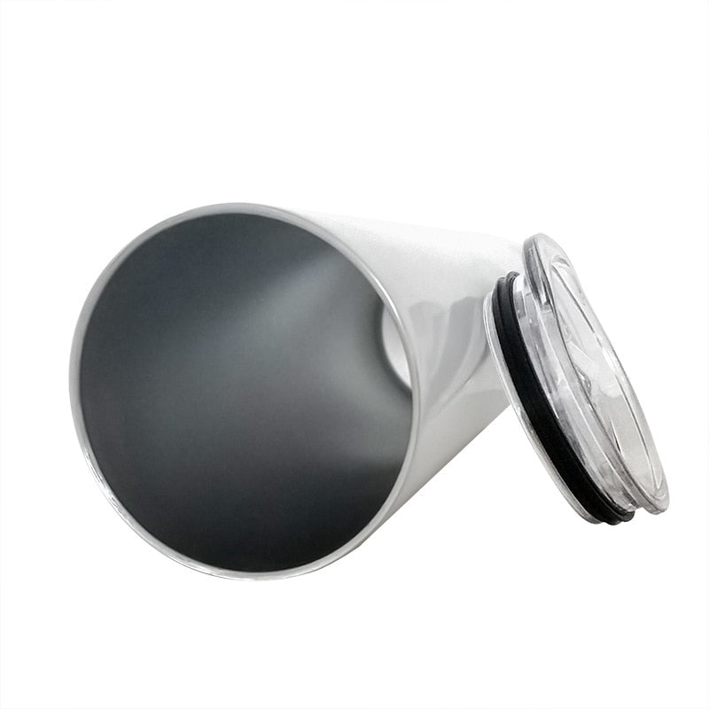 Sublimation Blanks 20oz and 30oz Straight Skinny Tumbler Double Wall Stainless Steel Cups In Bulk White