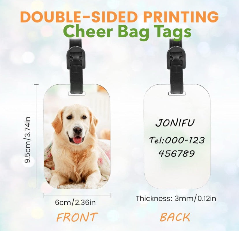 Custom Cheer Bag Tags & Custom Cheer Pom Tags