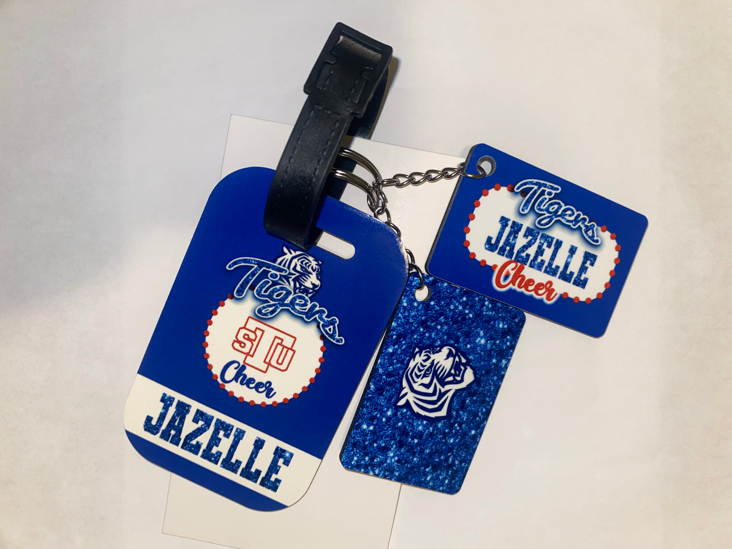 Custom Cheer Bag Tags & Custom Cheer Pom Tags