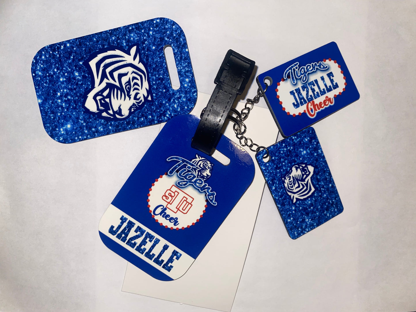 Custom Cheer Bag Tags & Custom Cheer Pom Tags