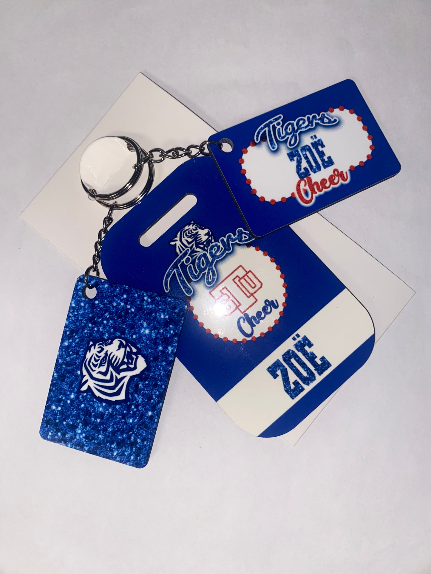 Custom Cheer Bag Tags & Custom Cheer Pom Tags